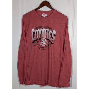 University Of South Dakota Coyotes Long Sleeve Shirt Red Size Large Unisex Tee